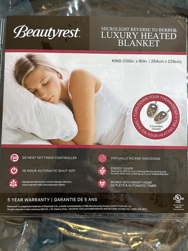 Beautyrest Heated Microlight to Berber Blanket Designer Living