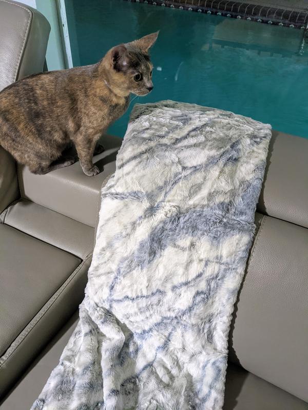 Madison Park Sachi Oversized Faux Fur Throw Designer Living