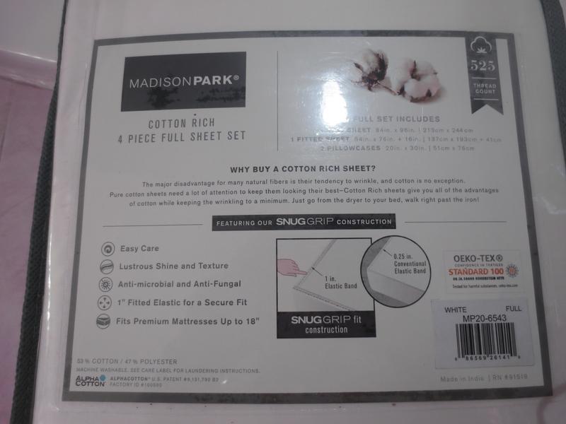 KING Sheet Set 4 piece Charcoal Gray Madison Park NEW 525 Thread Snug outlet Grip