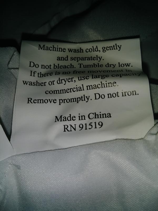 Washing instructions
