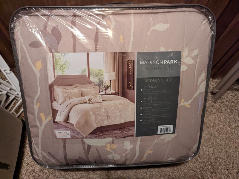 Madison Park® Vaughn 9-Piece Full Comforter Set in Taupe | Bed Bath ...