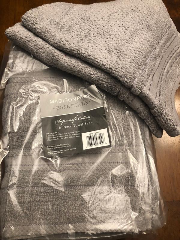 Shop Adrien Super Soft 6 Piece Cotton Towel Set Silver