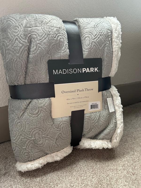 Madison Park Elma Embossed Plush Throw, 60