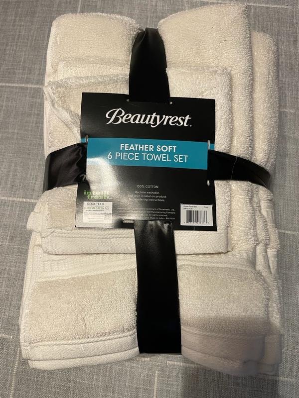 Martha Stewart 100% Cotton Bath Towels Set of 6 Piece, 2 Bath Towels, 2 Hand Towels, 2 Washcloths, Quick Dry Towels, Soft & Abso