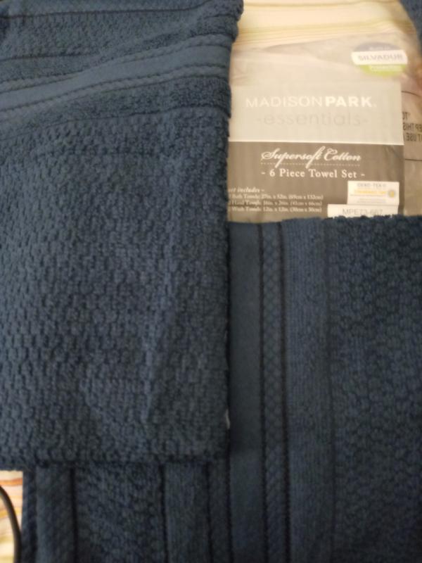 Madison Park Essentials Silver Adrien Super Soft 6 Piece Cotton Towel Set