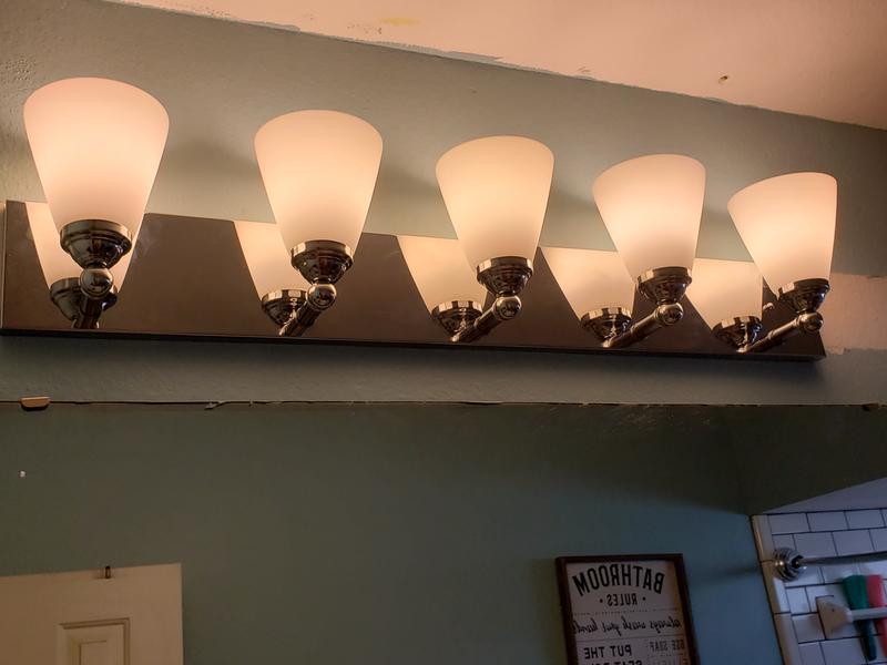 Lights on (don't mind the paint.. our previous light was longer)