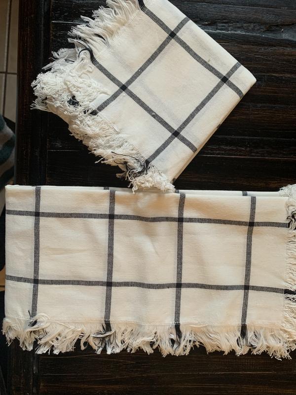 Contemporary Home Living Set of 6 20" x 20" Black and White Check