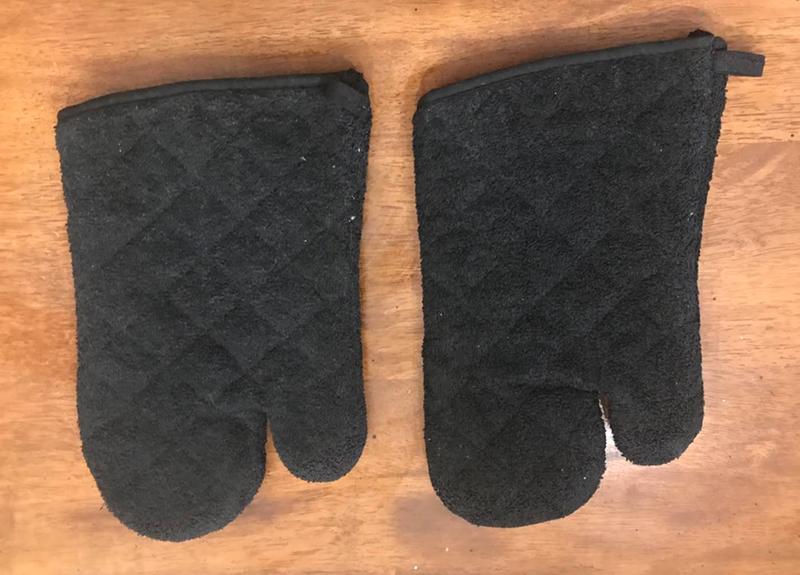 DII Black Terry Oven Mitt (Set of 2) - 7x13-in - Heat Resistant - Cotton  Fabric - Easy Storage - Perfect for Daily Use - by [Manufacturer]