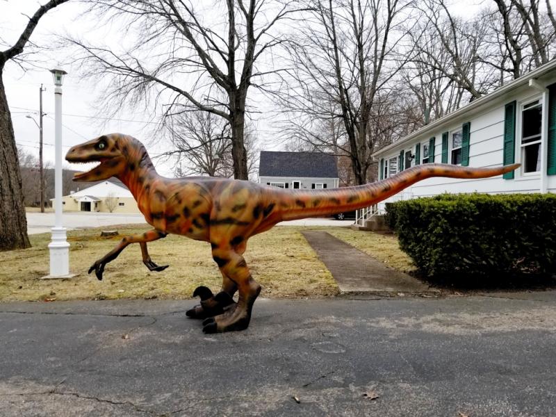 Design Toscano 50.5 in. H Jurassic Sized Deinonychus Dinosaur Statue  NE120002 - The Home Depot