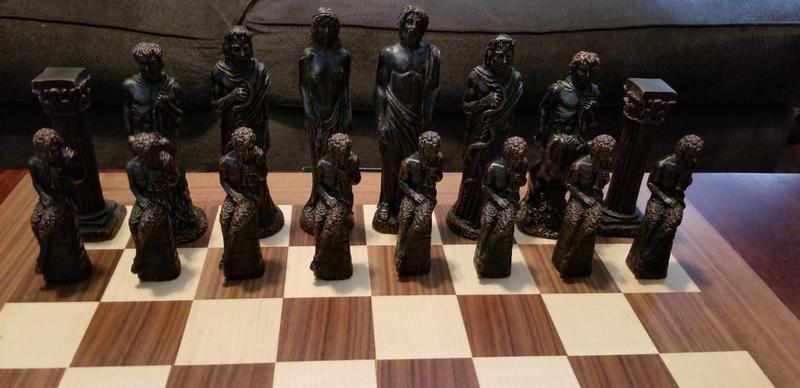Gods of Greek Mythology Chess Game: Pieces & Board Set - Design 