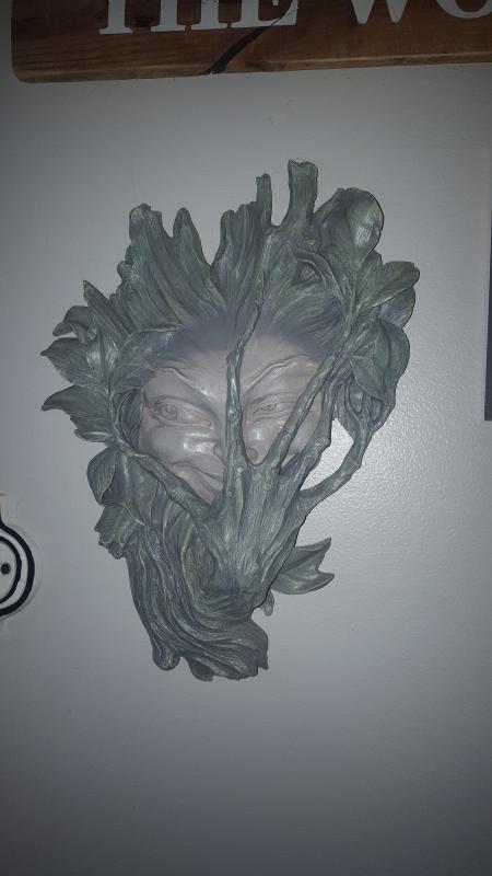 Bashful Wood Sprite Greenman Wall Sculpture