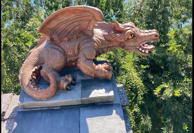 Roof Statue: Winged Dragon Statue - Design Toscano