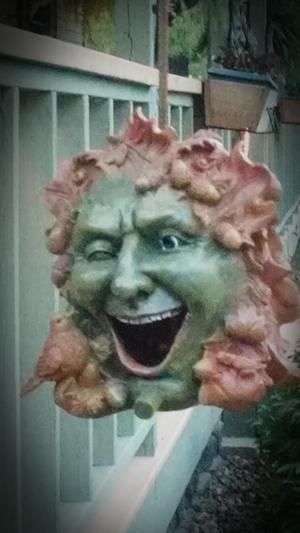 Unique Birdhouse: Laughing Greenman - Design Toscano