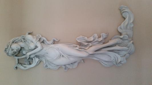 Musical Muse With Antique Stone Finish Design Toscano 30" Wall Sculpture 