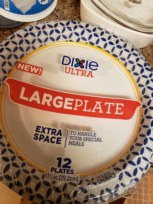 Dixie Ultra® Disposable Large Paper Plates, 11 ½ inch, Dinner Size Printed Disposable  Plate, 25 Count