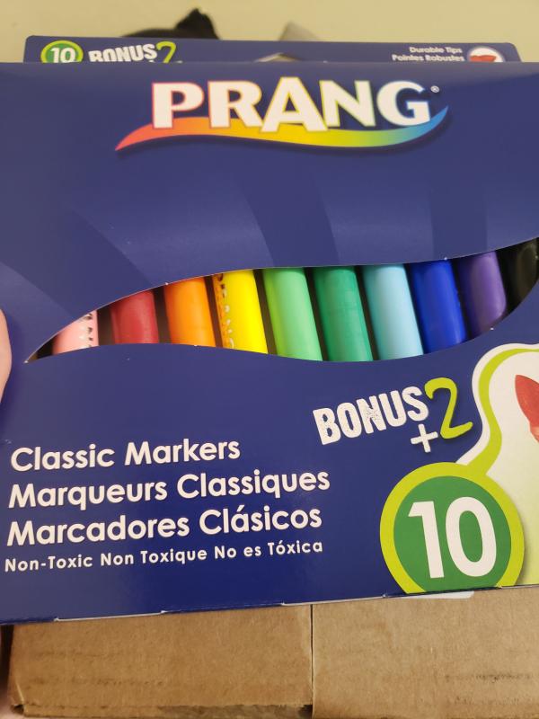 Prang® Fine Line Markers, Fine Bullet Tip, Assorted Colors, 144/Set