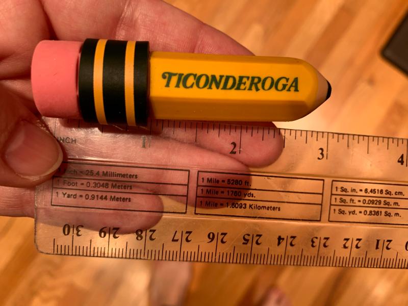 Ticonderoga Erasers, Pencil Shaped, Latex-Free, Yellow, 3-Pack (38953)