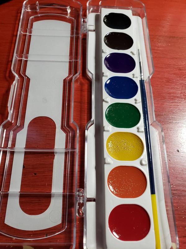 Prang Watercolor Set 8 Oval Pan Paint Set for Kids or Adults With