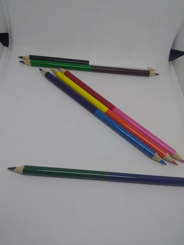 Prang® Duo-Color Colored Pencil Sets, 3 mm, 2B (#1), Assorted Lead/Barrel  Colors, 18/Pack