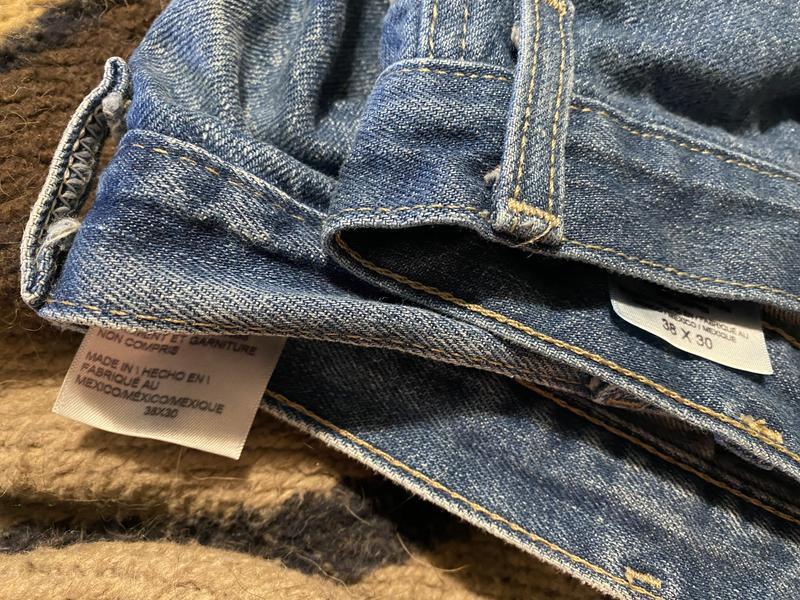 Old 38x30 and “new” 38x30  3” difference in waist both are labeled 38x30