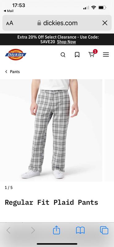 Regular Fit Plaid Pants