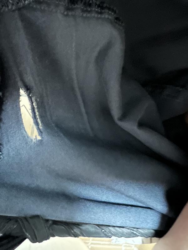 In between the thigh area that ripped on all 3 pairs I own.