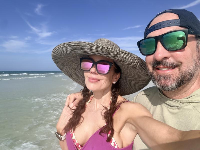 Customer photo for "Gorgeous polarized pink sunnies"