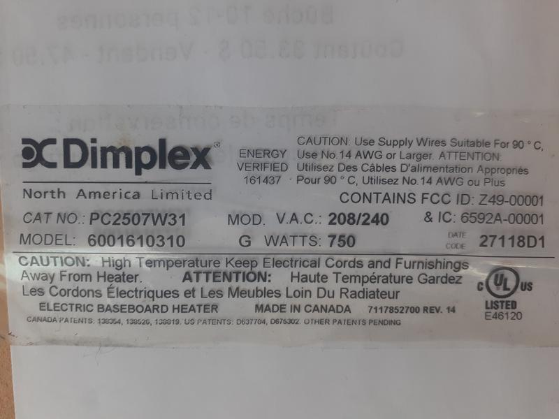 Convecteur linéaire proportionnel de Dimplex, blanc | Dimplex