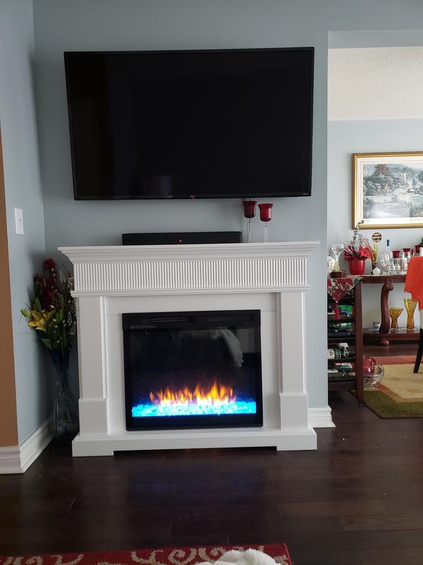 Dimplex 49.37-in W White Fan-forced Electric Fireplace at Lowes.com