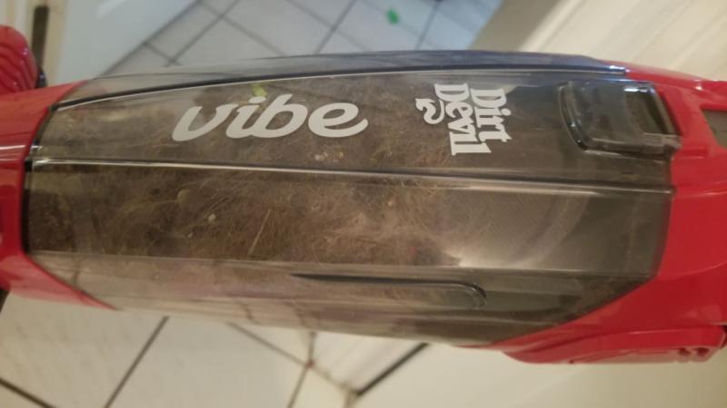 Look at all that pet hair and dirt! I sweep with a normal broom daily. After the weekend, the Vibe 3 in 1 exceeded my expectations!