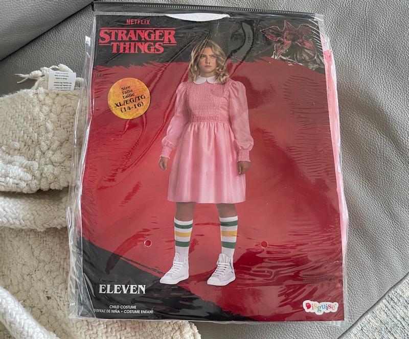 eleven pink dress blue jacket Eleven Crochet Amigurumi Doll Pattern PDF, Stranger Things Inspired –  Ingurumi Toys main image 0
