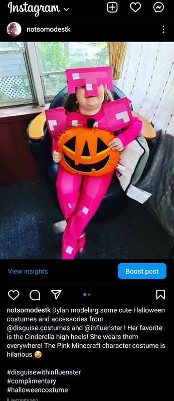 Disguise Minecraft Classic Pink Armor Girl's Costume Minecraft Costumes ...