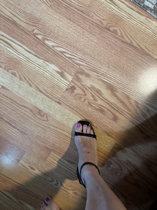 Customer photo for "DKNY Noland Low heel sandals-dress them up or down they look beautiful either way"