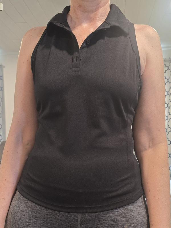 DKNY Sport Women's Court Piqué Knit Racerback Polo Tank Top