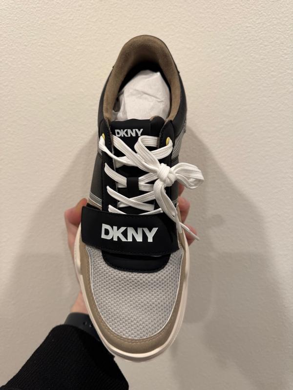 DKNY Men's Mixed Media Runner with Front Logo Strap Sneakers - Macy's