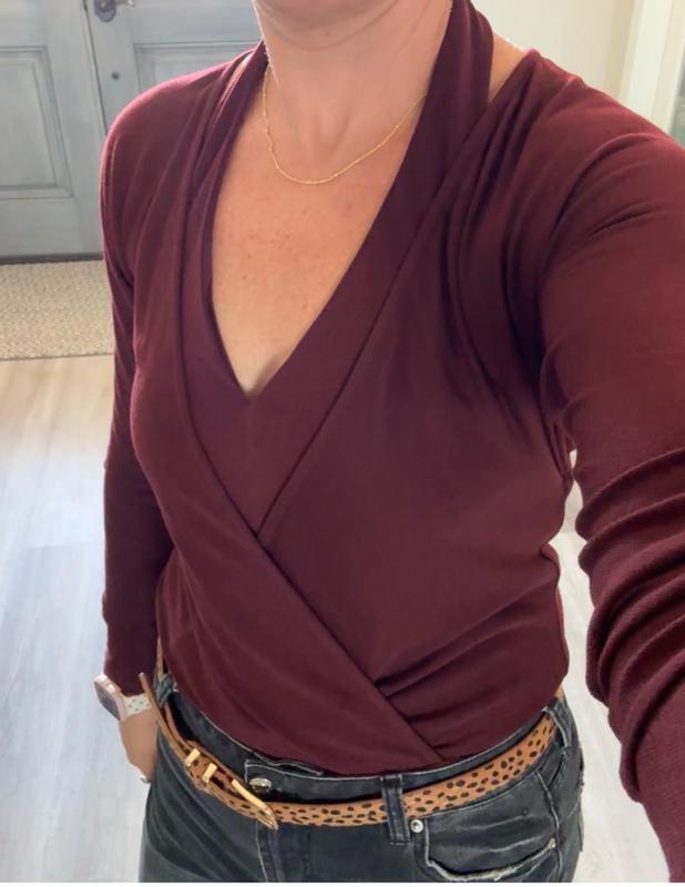 Customer photo for "Nice top but fits a little awkward"
