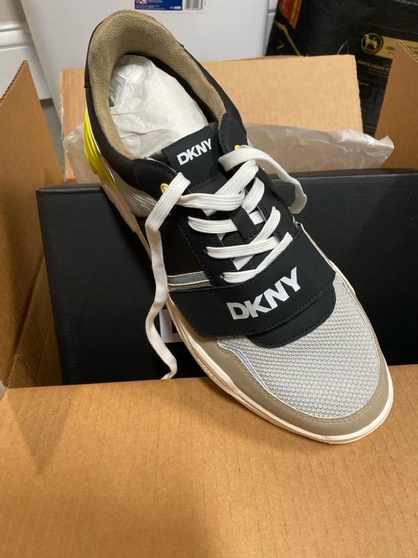 DKNY Men's Mixed Media Runner with Front Logo Strap Sneakers - Macy's
