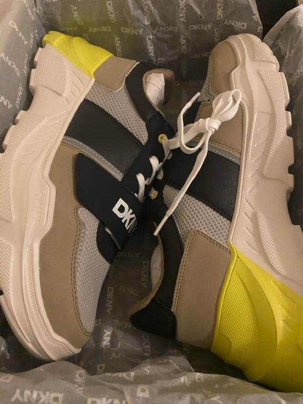 DKNY Men's Mixed Media Runner with Front Logo Strap Sneakers - Macy's