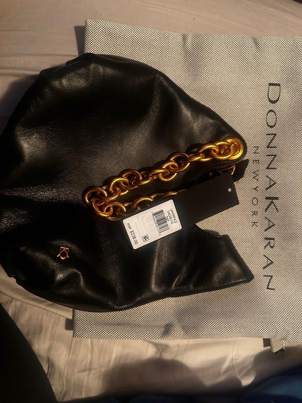 Donna Karan Lawrence Velvet Wristlet with Pavé Chain Strap