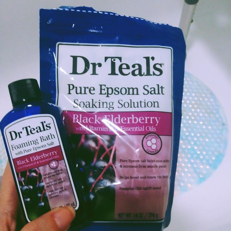 Dr Teal's Foaming Bath With Pure Epsom Salt, Black Elderberry With