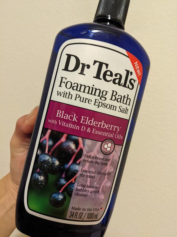 Dr Teal's Foaming Bath With Pure Epsom Salt, Black Elderberry With