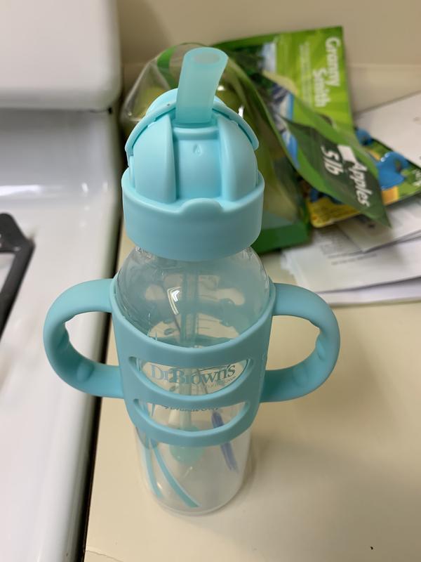 Dr. Brown's Milestones Sippy Straw Bottle With Silicone Handles - Aqua :  Target