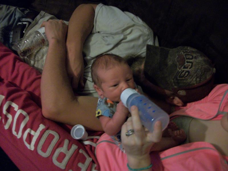 He loves his bottle!!! (:
