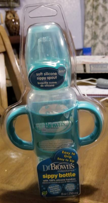 Dr. Brown's® Milestones™ Narrow Sippy Spout Bottle with Silicone Handles, 8  oz/250 mL