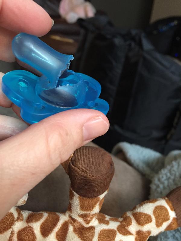 Pacifier chewed in half