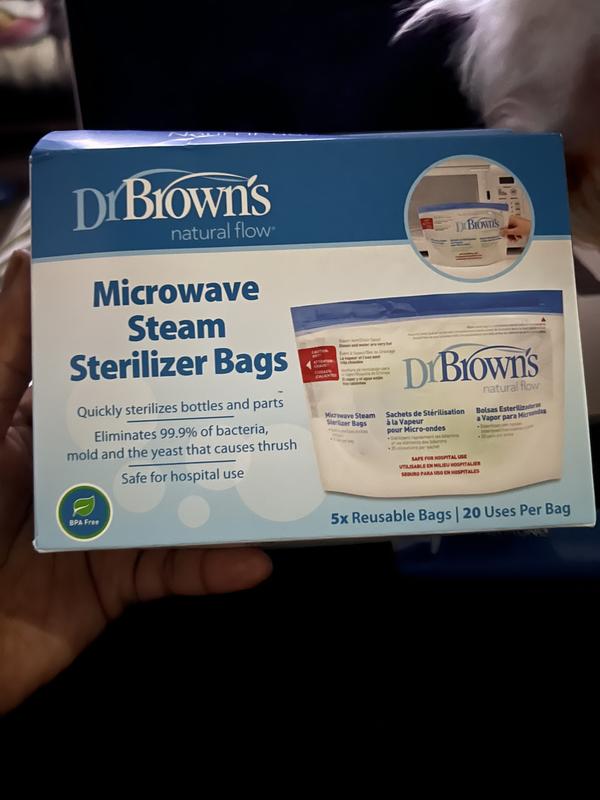 New Dr Brown's Medela Microwave Steam Sterilizer Bags Pack 5 Reusable Bags  Lot