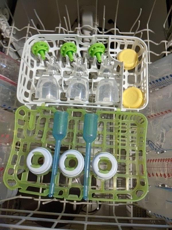 Dr. Brown's Dishwasher Basket for Small Baby Bottle Parts, Pacifiers, and  Accessories, Clean, Store and Organize Newborn Essentials, Green, BPA-free