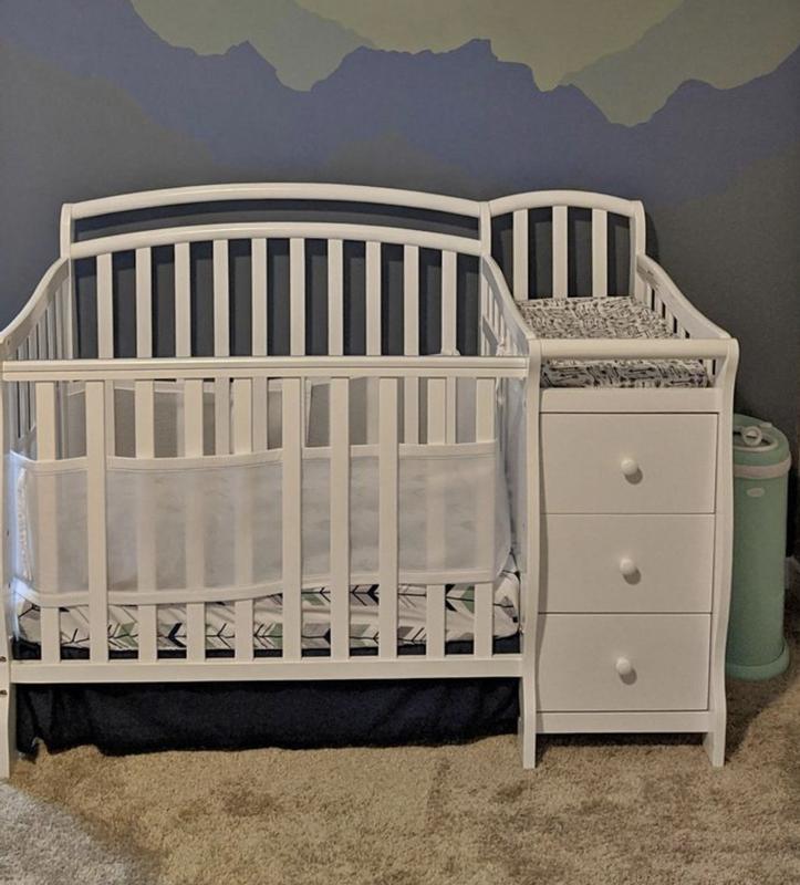 Mini crib discount with changing table