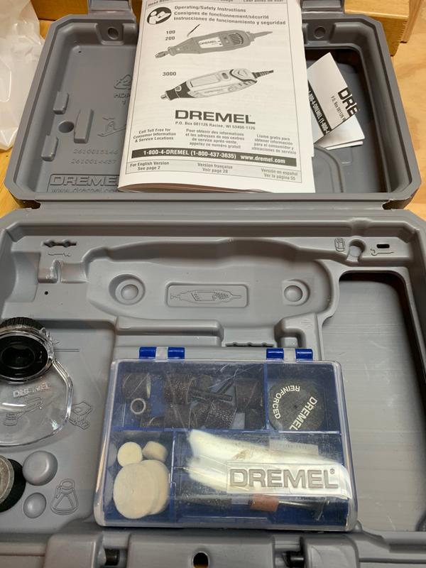 Dremel 3000 Series 1.2 Amp Variable Speed Corded Rotary Tool Kit + 200  Series 1.15 Amp Dual Speed Corded Rotary Tool Kit 3000125H+200115 - The  Home Depot