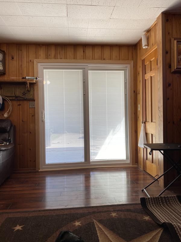 Removed and replaced a sliding double door.  Used my Multi Max to cut the flanges down enough on the door to make it fit the existing opening.